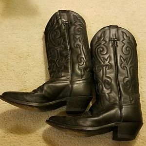 Stylish leather cowboy boots